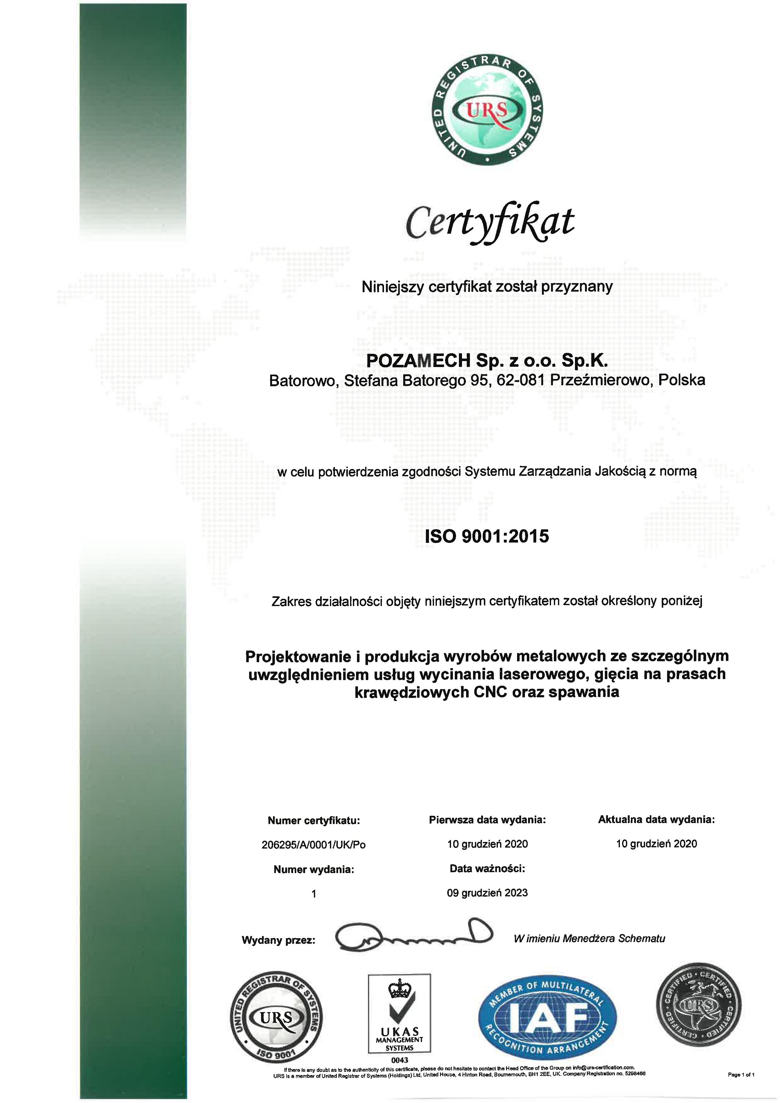 Cert ISO 9001 POZAMECH Sp. z o.o. Sp.K. 2020 PL.pdf
